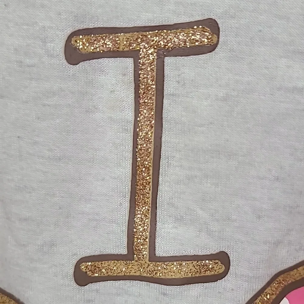 Justice Girls Nightgown I love Peace Pink Waffle Knit Heart Arrow Gown Pajamas